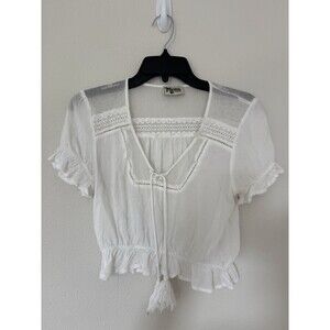 Show Me Your Mumu Camilla Top Gauzy Mesh Fairy Cottage Core Crop Top Size XS